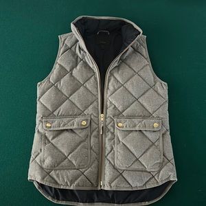 J. Crew gray quilted vest. XS like new.